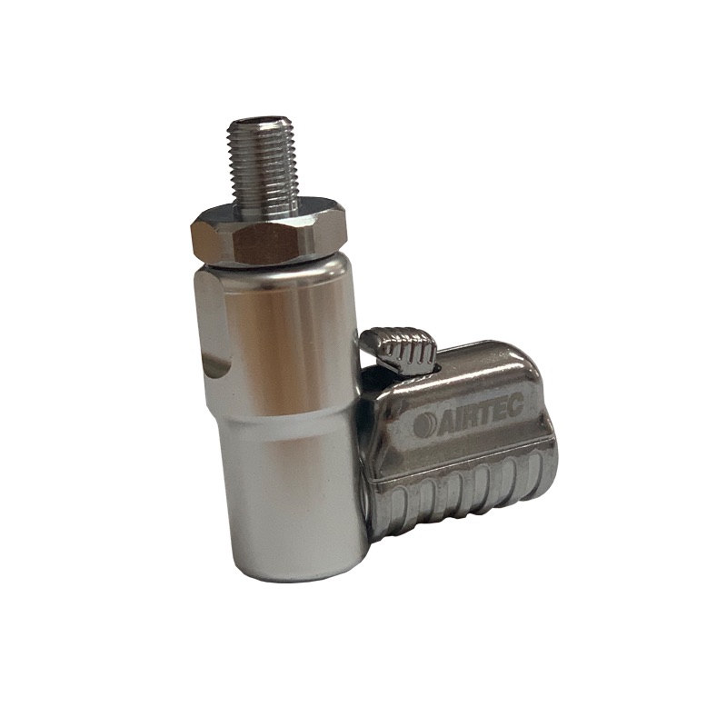 Chuck -Auto-on Open 90Deg 1/4 Schrader end - L031D