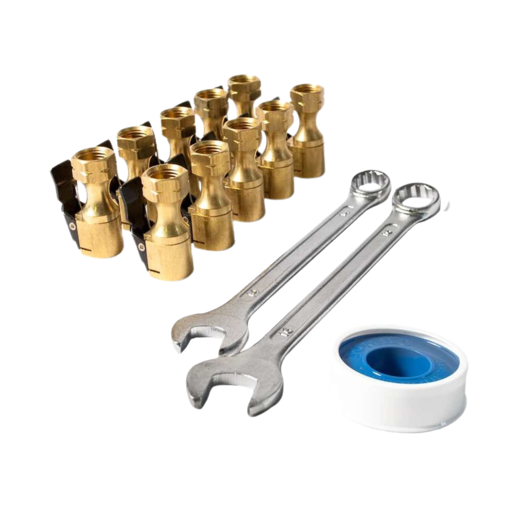 Kit, Hose Chucks (x10) + Thread Tape & Spanners
