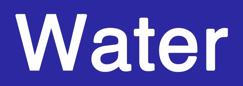 Vinyl Decal, Helvetica Black 'WATER', FEP/FRP